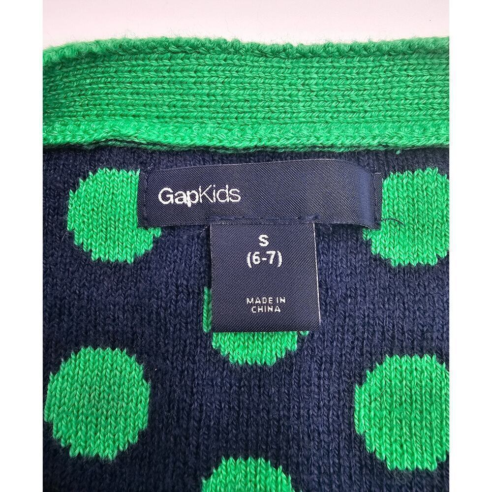 GapKids Girl's 6/7 Green and Navy Blue Turtleneck NWT and Polkadot Sweater GUC - Picture 6 of 16
